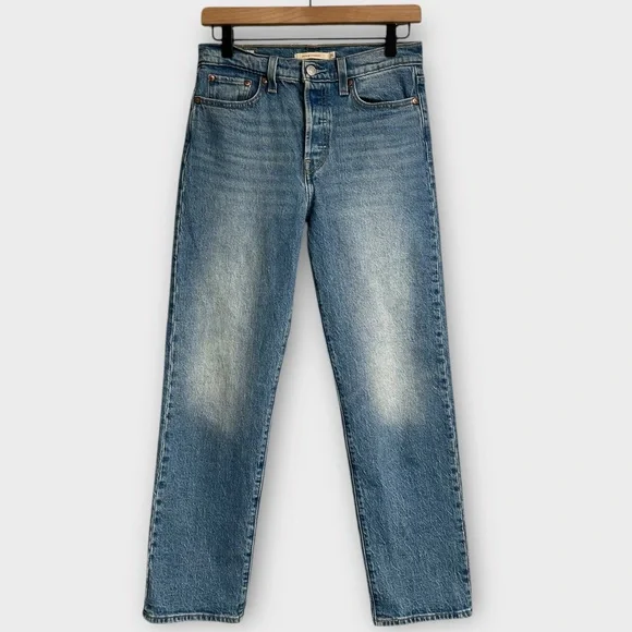 Levi's WEDGIE STRAIGHT JEANS CALLING ALL BLUES Women’s Size 26 - Picture 2 of 11